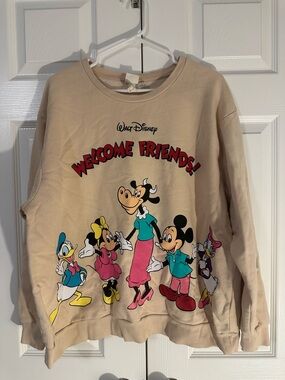 H&M Beige Disney "Welcome Friends!" Crewneck Sweatshirt